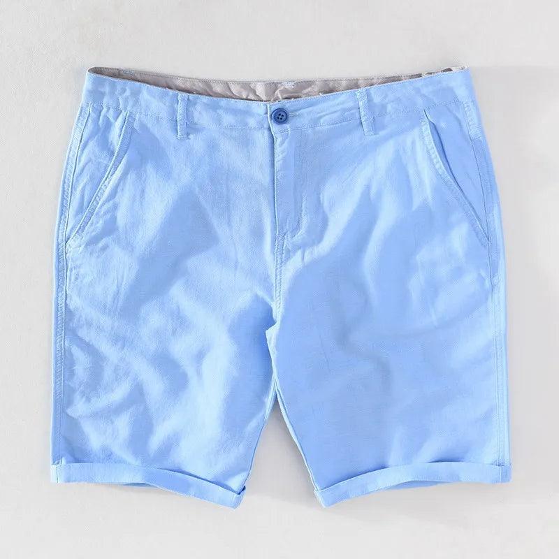 Herenshorts van Linnen-Katoen met Knoopsluiting - Sandro