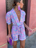 Trendige Festival-Print Playsuit met riem – Leona