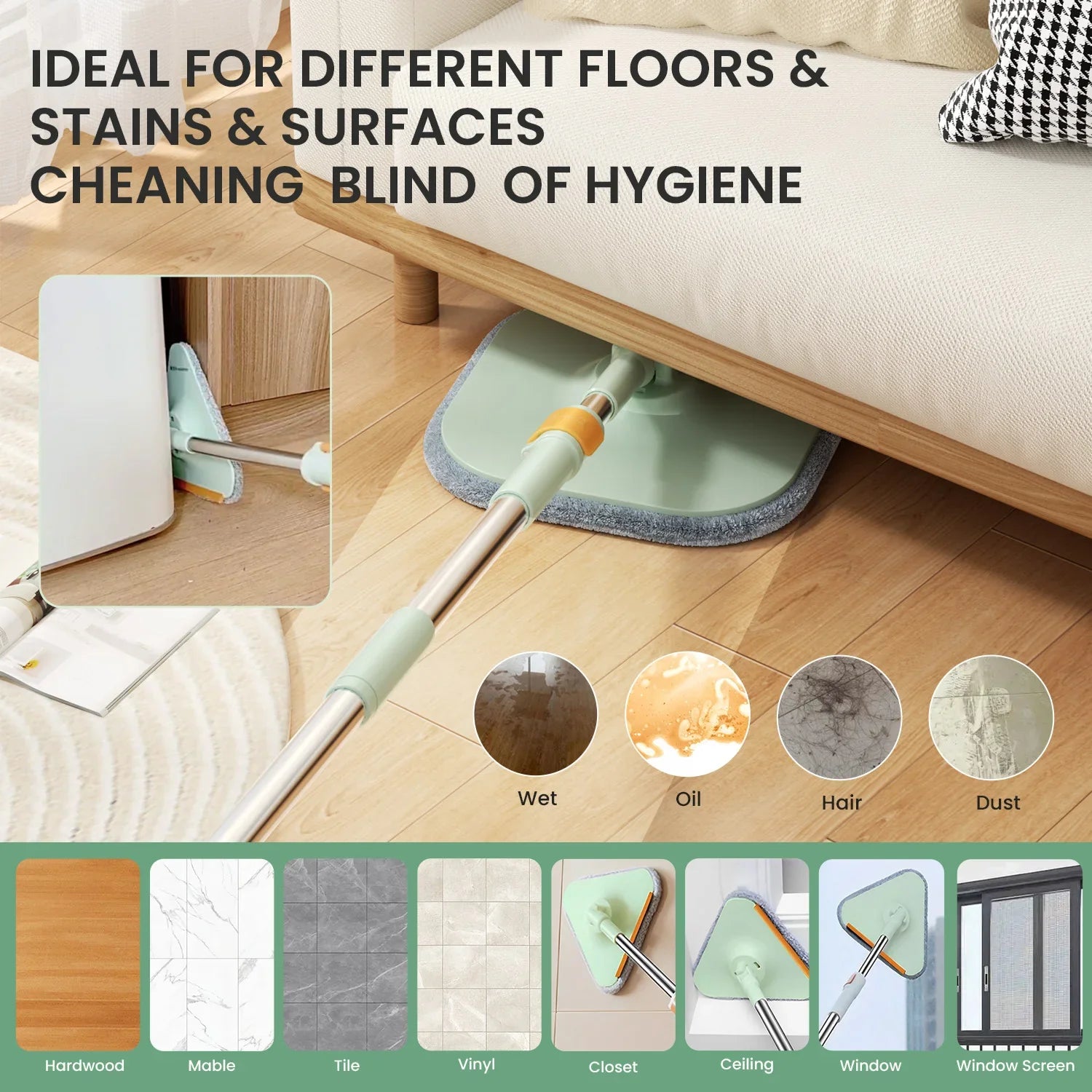 Zelfroterende Platte Dweil met Emmer - SpinMop