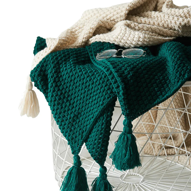 Scandinavisch Gebreide Wollen Deken - Aurora