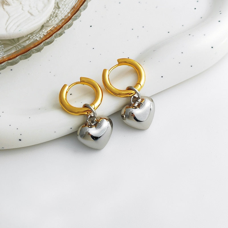 Gold & Silver Mixed Earrings | Met schattige hartjes