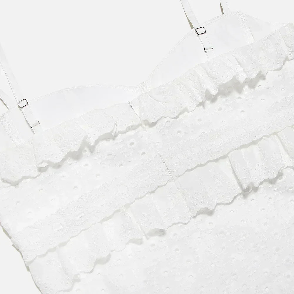 Stijlvolle Witte Geborduurde Maxi Jurk – Alina