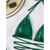 Greeny Glitter Bikini | Met sexy straps