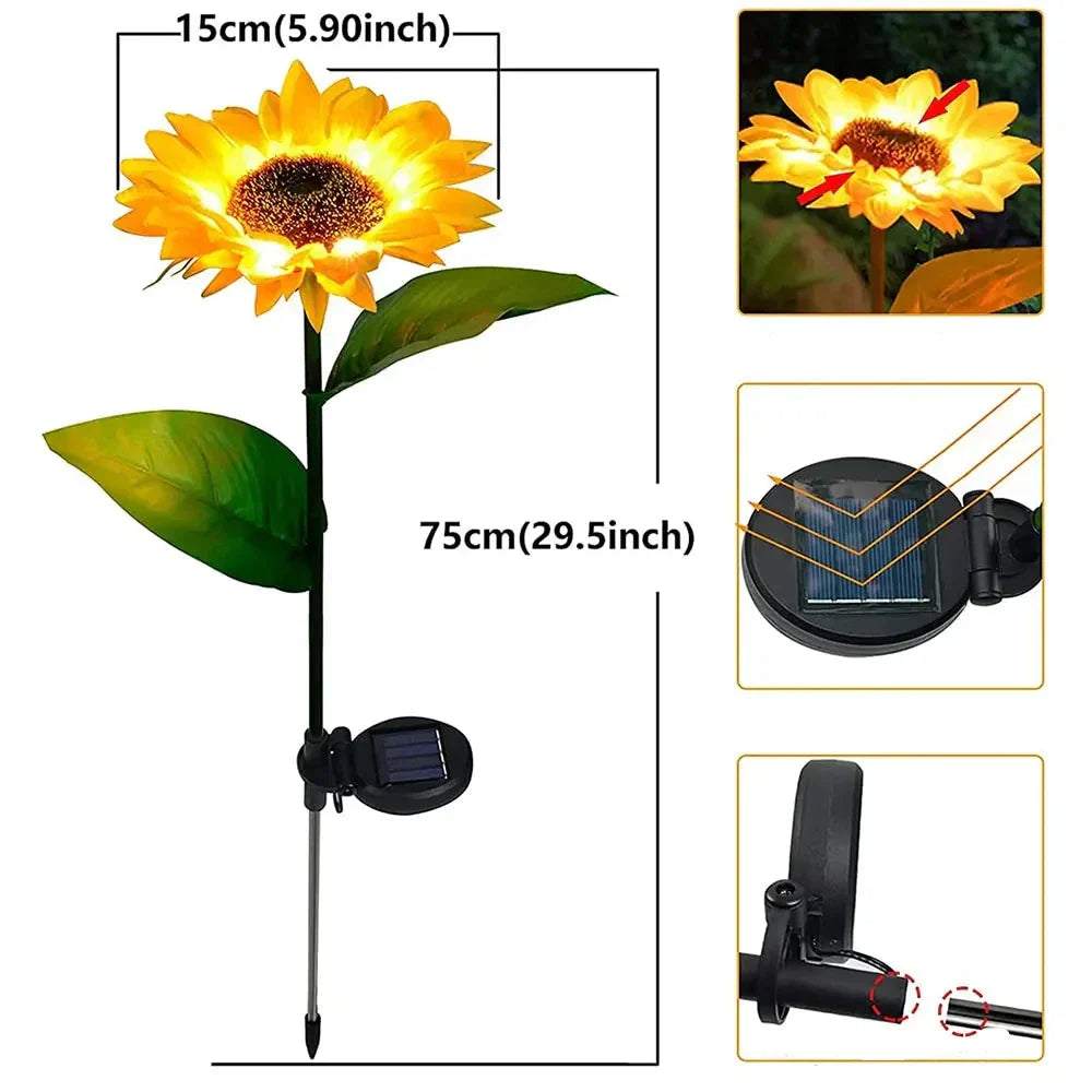 Waterdichte Zonne-energie Zonnebloem Lamp - SolarBloom
