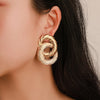 Golden Round Shaped Earrings | Met chique design