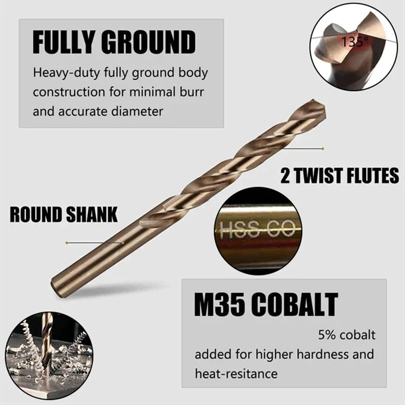M35 5% Cobalt Twist Boor Bit Set 3/4/5/6 mm - KobaltBohr