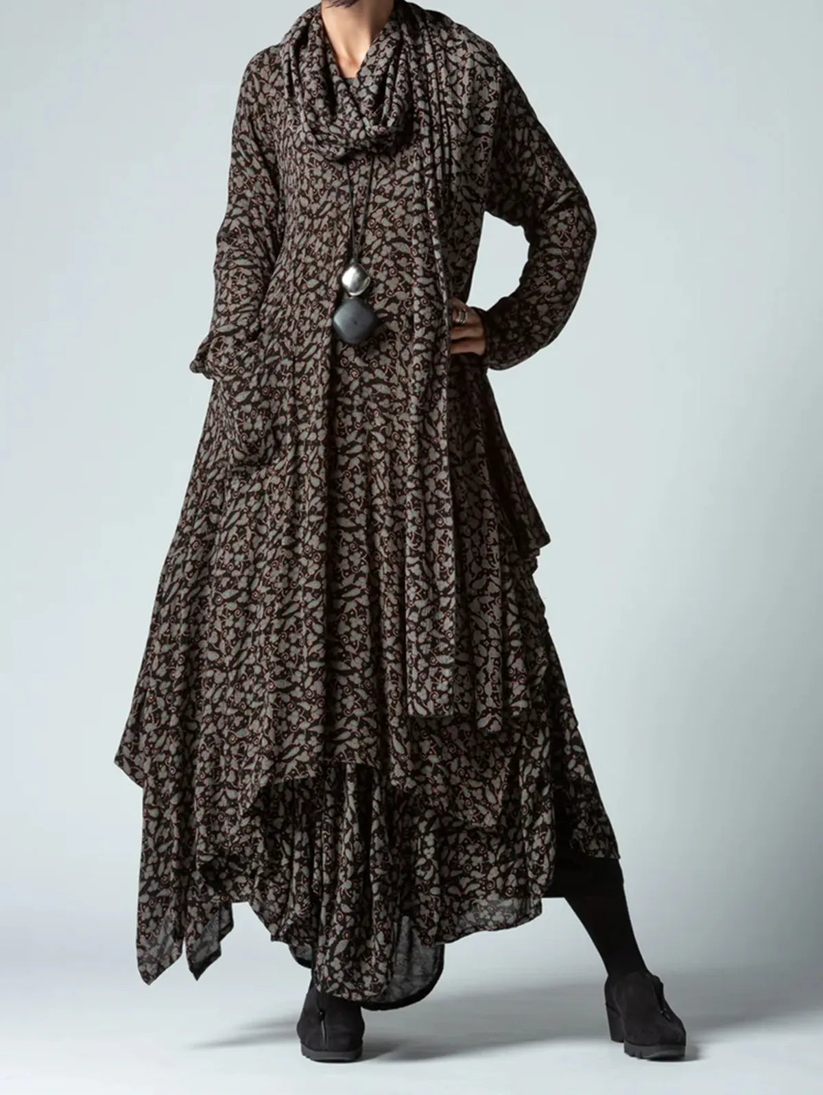 Maxi Herfstjurk met Print – Soraya