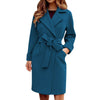 Lange Trenchcoat Winterjas met Knoopsluiting in Felle Kleuren - Elena