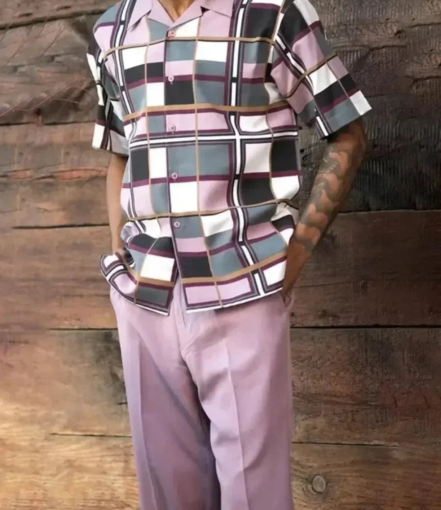 Trendy Tweedelige Heren Harajuku Set met 3D Print - Kenji