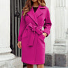 Lange Trenchcoat Winterjas met Knoopsluiting in Felle Kleuren - Elena