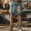Heren Denim-Cargo-Bermuda in Retro Motorstijl – Ronex