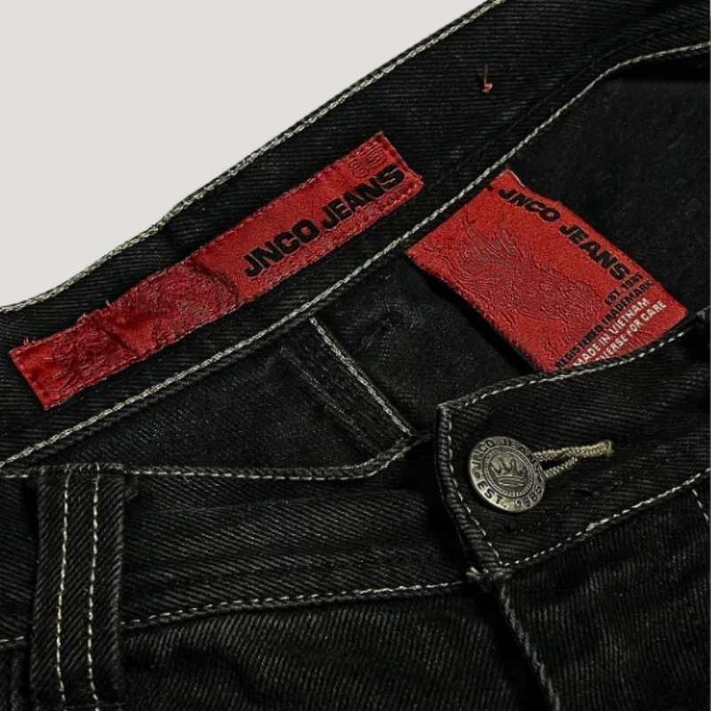 Zwarte Baggy Jeans met Hoge Taille – Raven