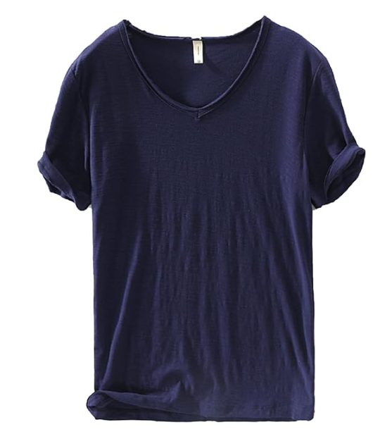 Heren V-hals Linnen Shirt - Luca