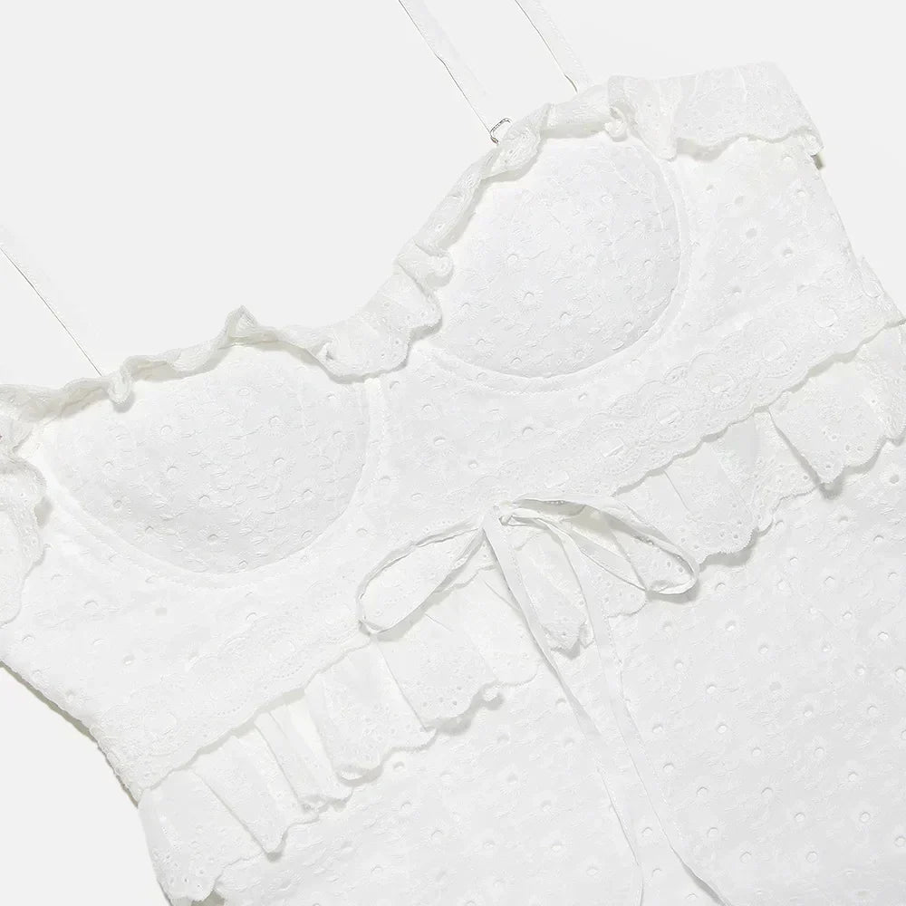 Stijlvolle Witte Geborduurde Maxi Jurk – Alina