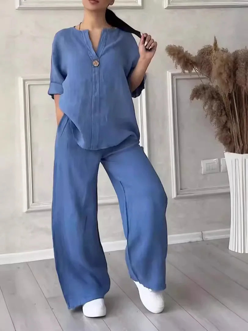 Luchtige & Stijlvolle Linnen Dames Zomer Set - Melina