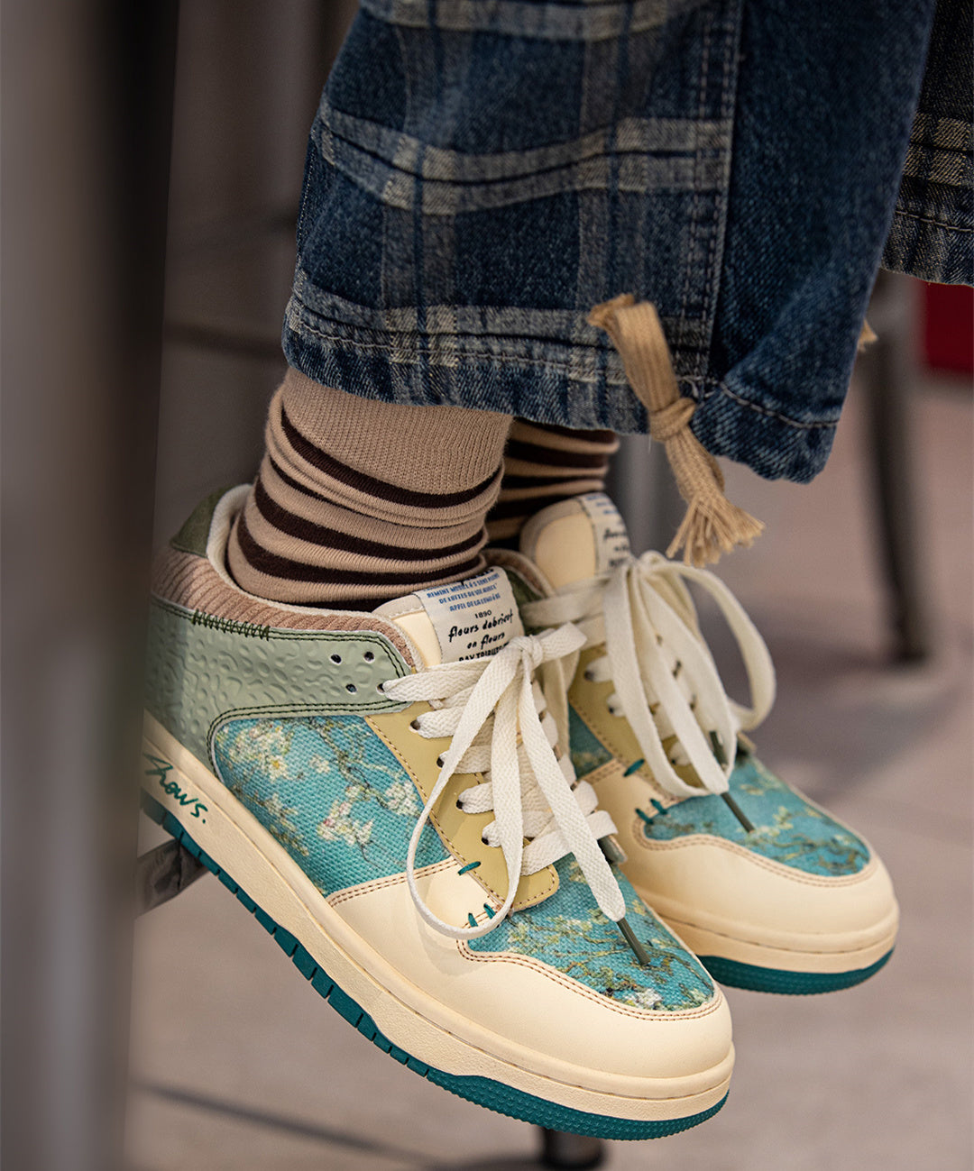 Stijlvolle uniseks kunstsneakers met Amandelbloesemprint - Arta