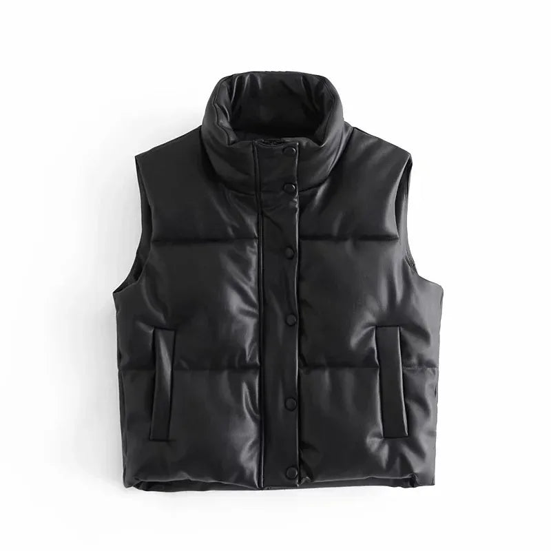 Regine Leren Bodywarmer | Kort & Stijlvol