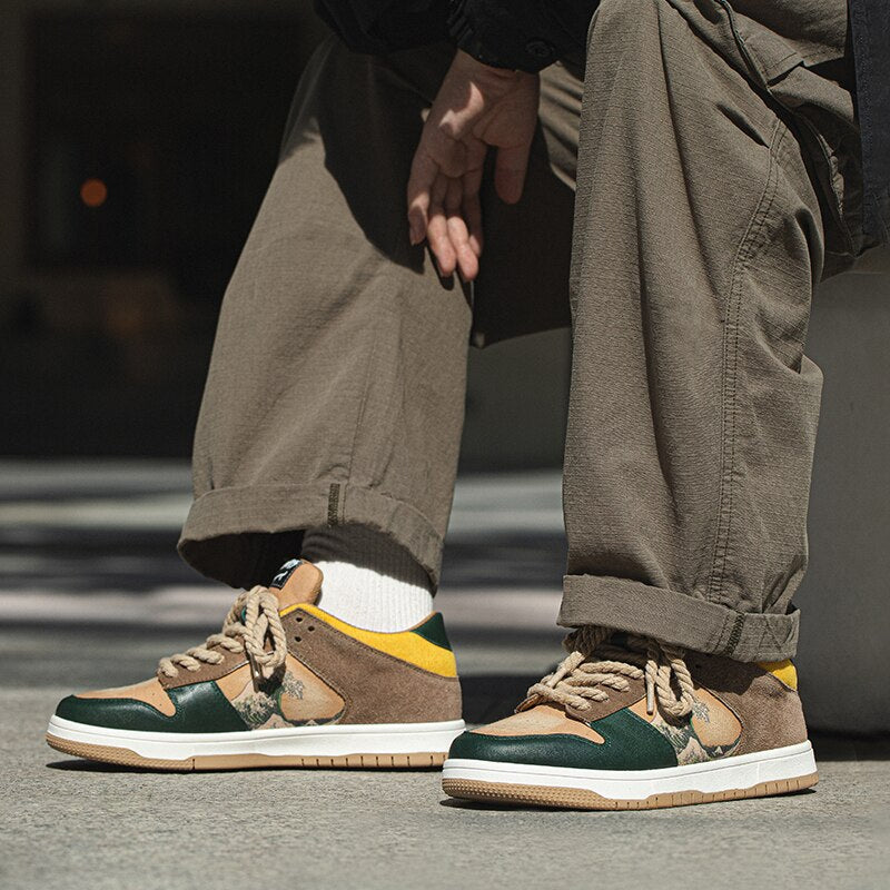 Kunstenaar uniseks plateau-sneakers met golvenmotief - Daiki