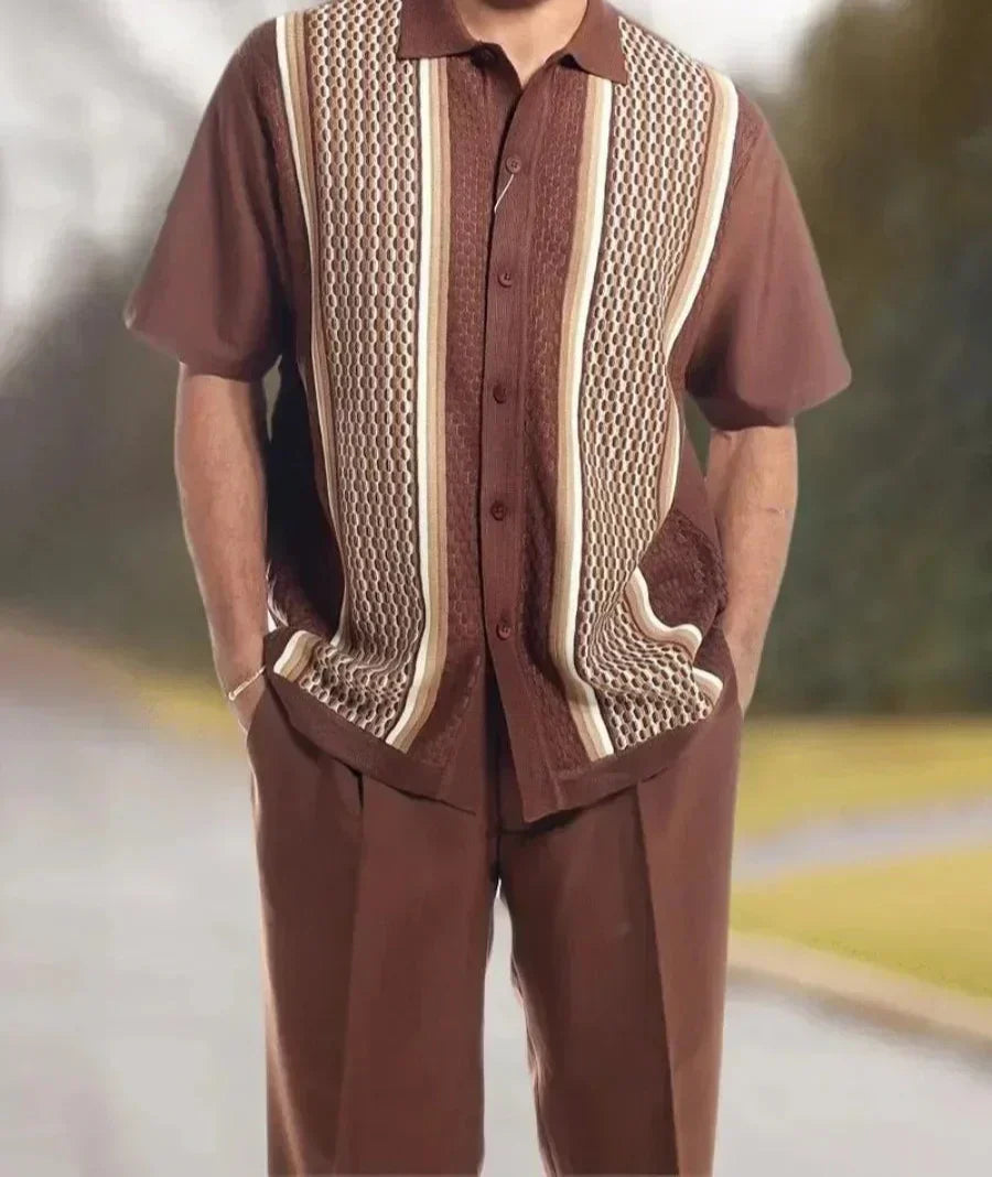 Trendy Tweedelige Heren Harajuku Set met 3D Print - Kenji