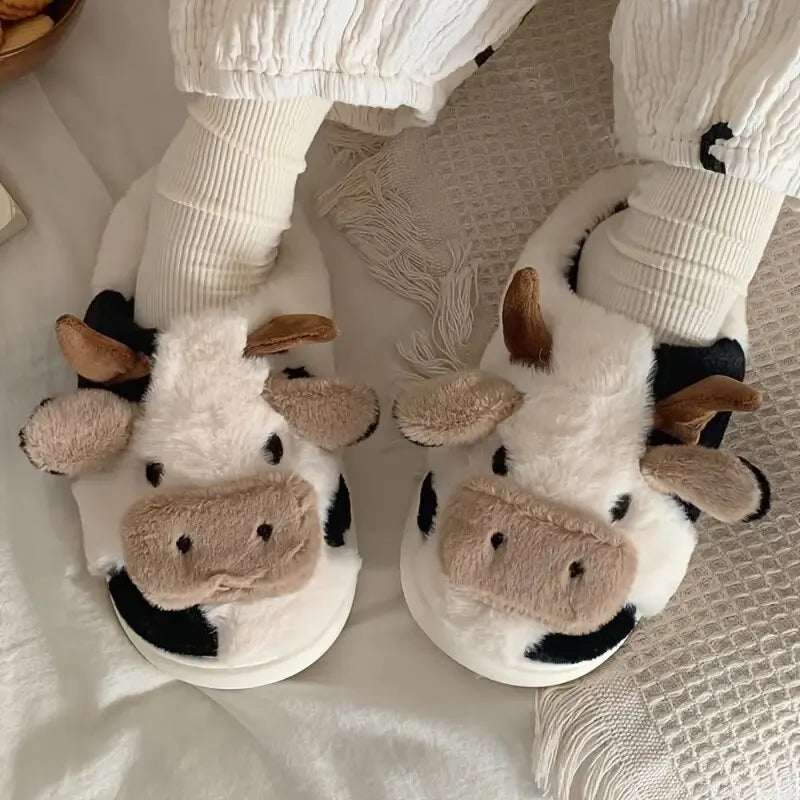 Pluche Pantoffels in Koe Design – PlushCow