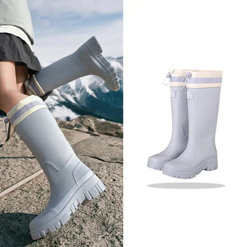 Dames Regenlaarzen retro Look waterdicht met antislipzool – Arlena