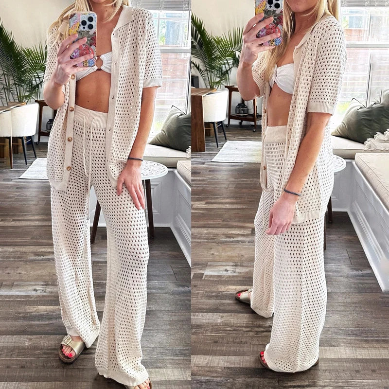 Luchtige & Stijlvolle Dames Zomerset met Cut-Outs en Lange Broek – Liora