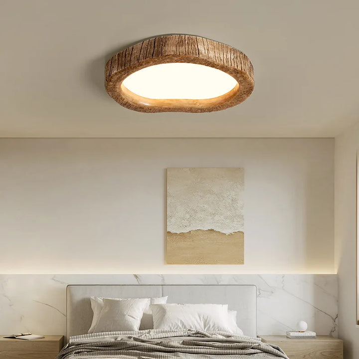 Rustieke LED Plafondlamp met Houtlook - Auralog