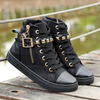 Witte Leren Hoge Sneakers met Rits voor Dames - Ava