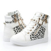 Witte Leren Hoge Sneakers met Rits voor Dames - Ava