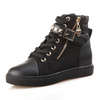 Witte Leren Hoge Sneakers met Rits voor Dames - Ava