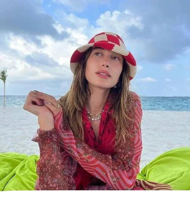 Gehaakte Dames Visserhoed met Ruitpatroon – Faye