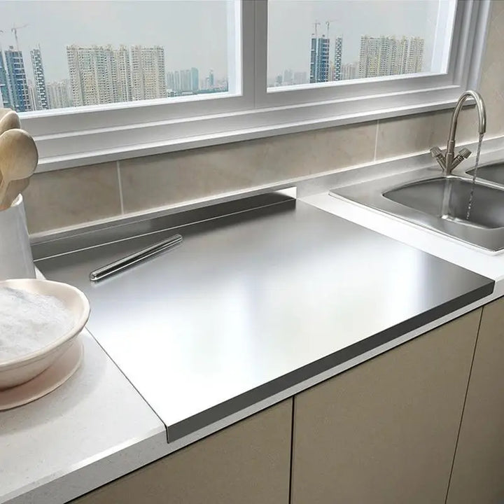 Roestvrijstalen Snijplank met Antislip & Opstaande Rand - SteelEdge