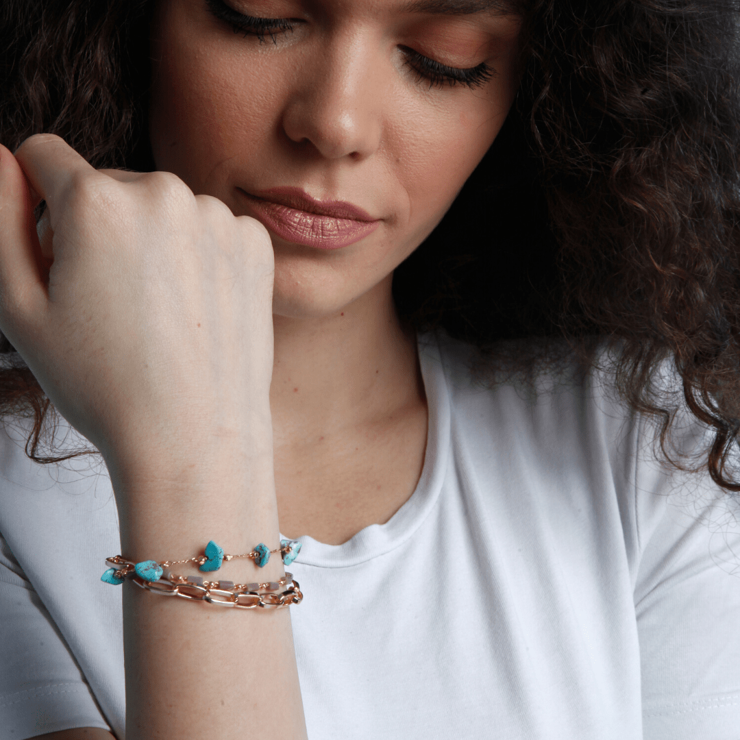 Gelaagde Armband Turkoois & Opaal – Isabelle