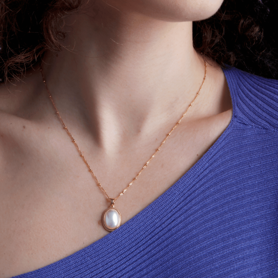 Vintage Gouden Parel Ketting - Lumina