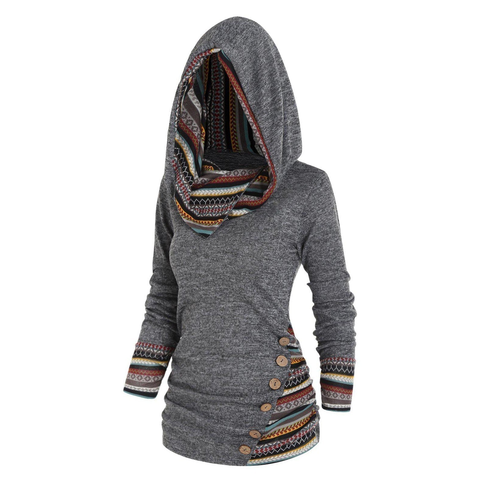 Casual Dames Hoodie met Tribalpatroon – Tavira