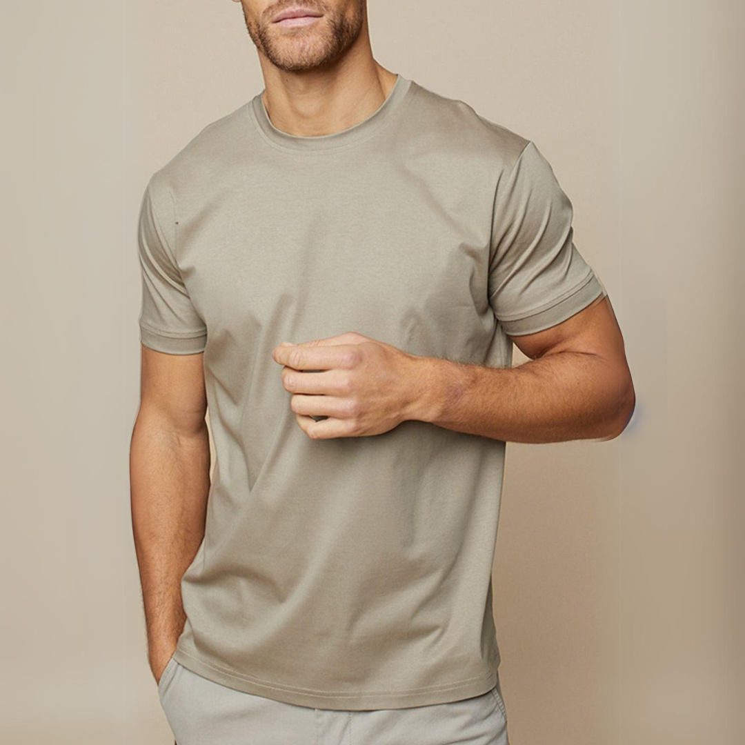 Glanzend & Zacht Heren T-Shirt van Gemerceriseerd Katoen – Leon