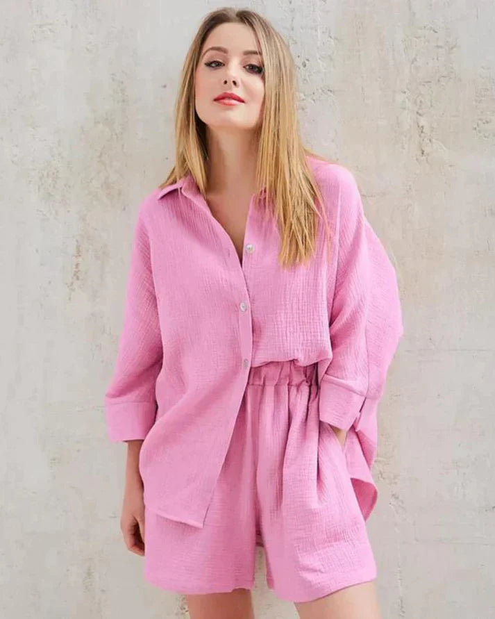 Tweedelige zomercombinatie met structuur dames – Tabea