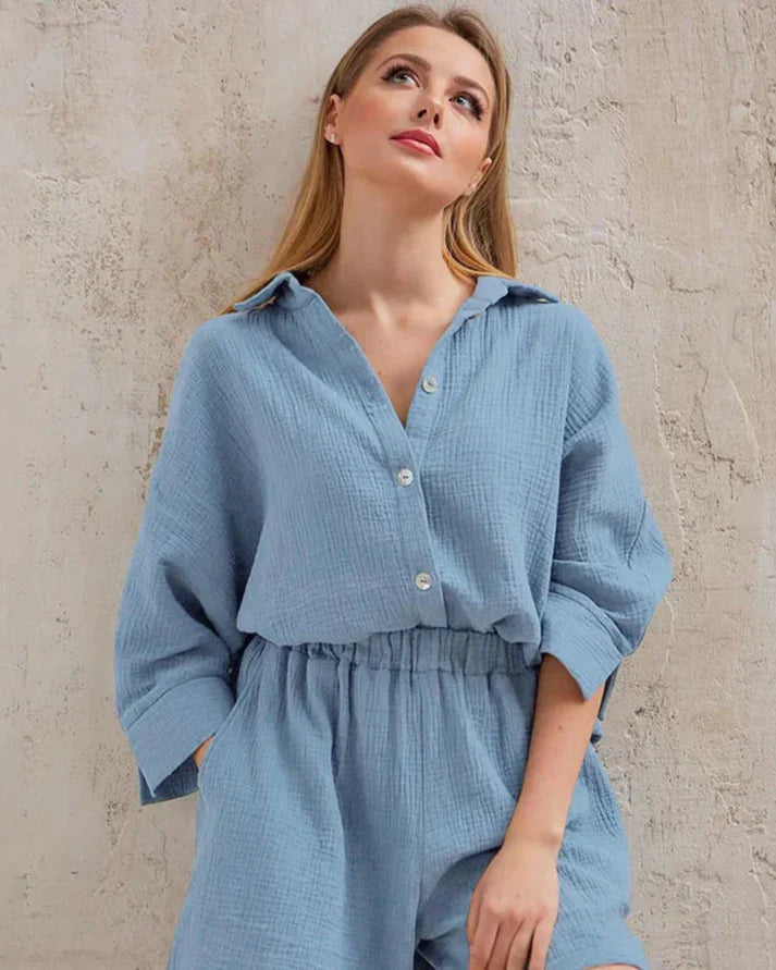 Tweedelige zomercombinatie met structuur dames – Tabea