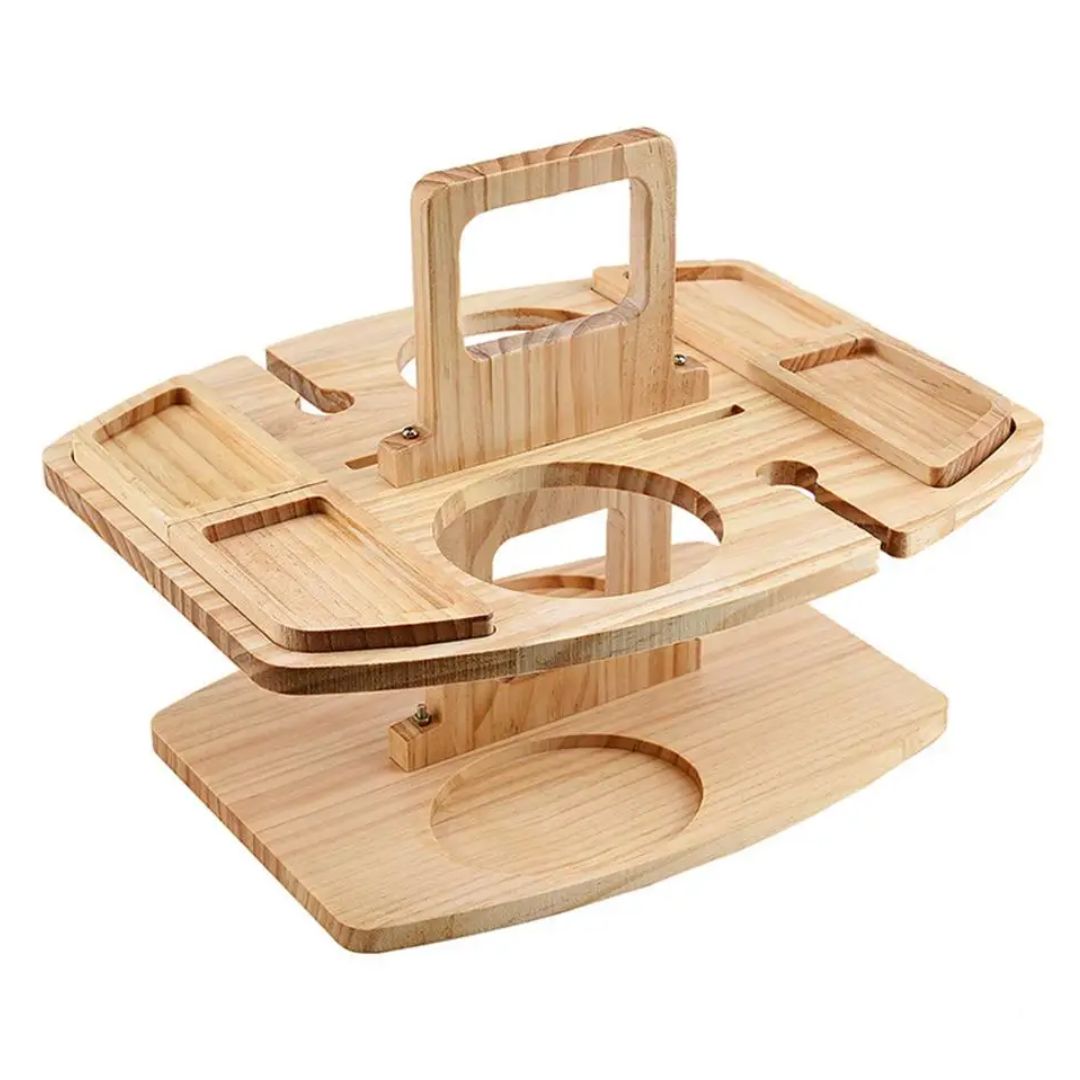 Draagbare Houten Picknickwijntafel - WineNest