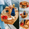 Draagbare Houten Picknickwijntafel - WineNest