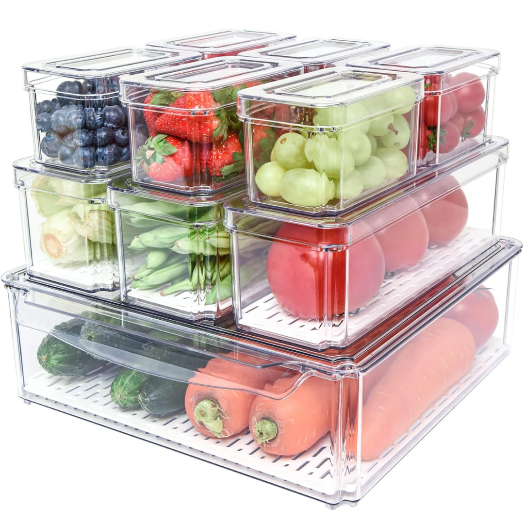 Stapelbare Koelkast Organizer Set van 10 - FridgeMaster