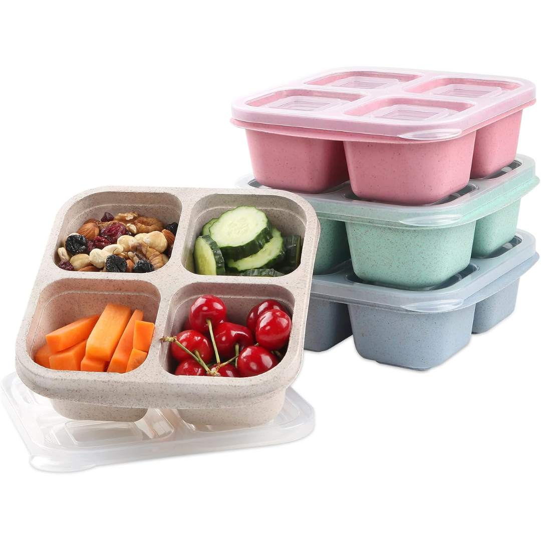 Bento-Style 4-Vaks Meal Prep Boxen (4-Pack) - Bento4You