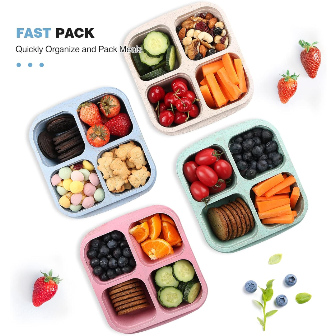 Bento-Style 4-Vaks Meal Prep Boxen (4-Pack) - Bento4You