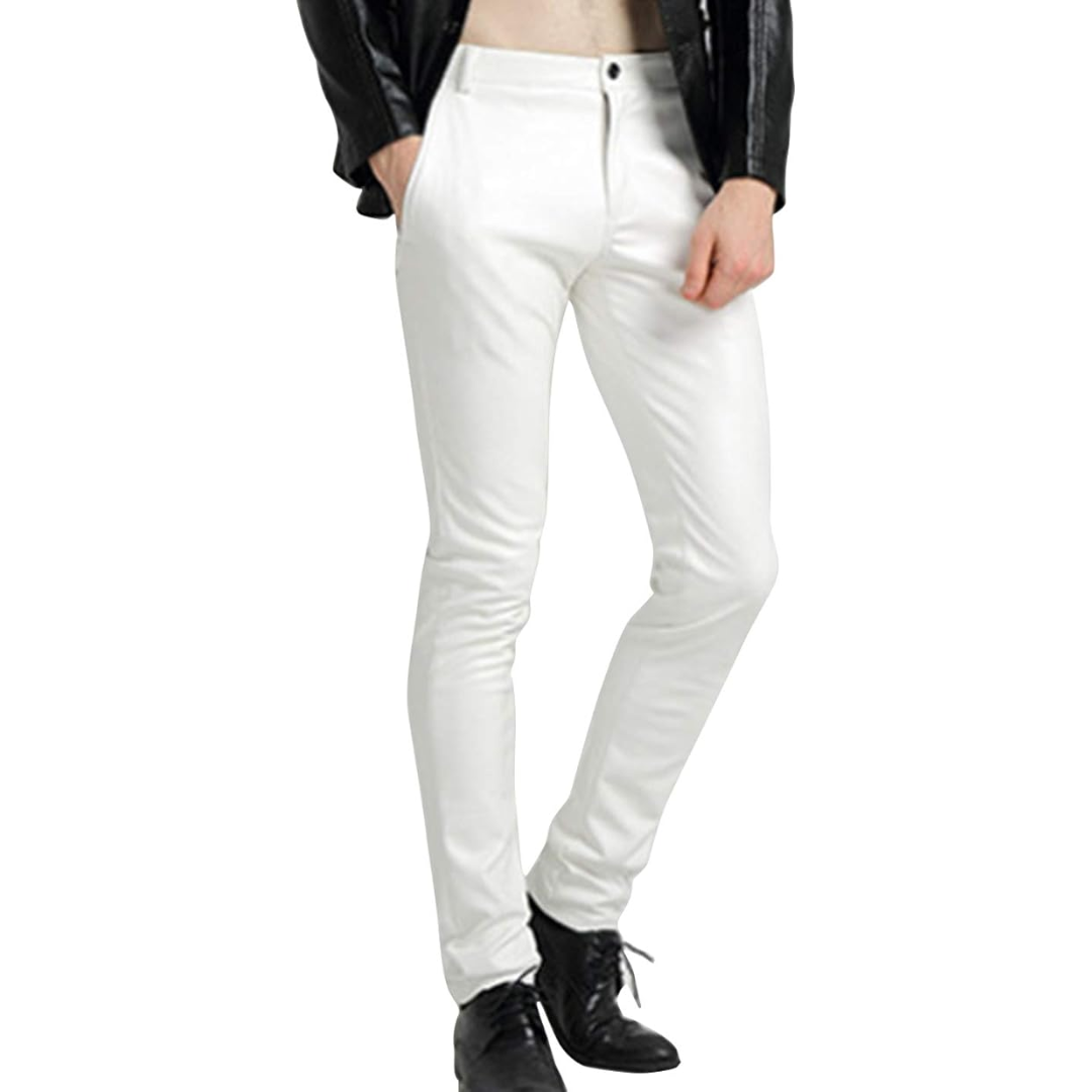 Heren Tapered Faux Leather Biker Broek - Victor