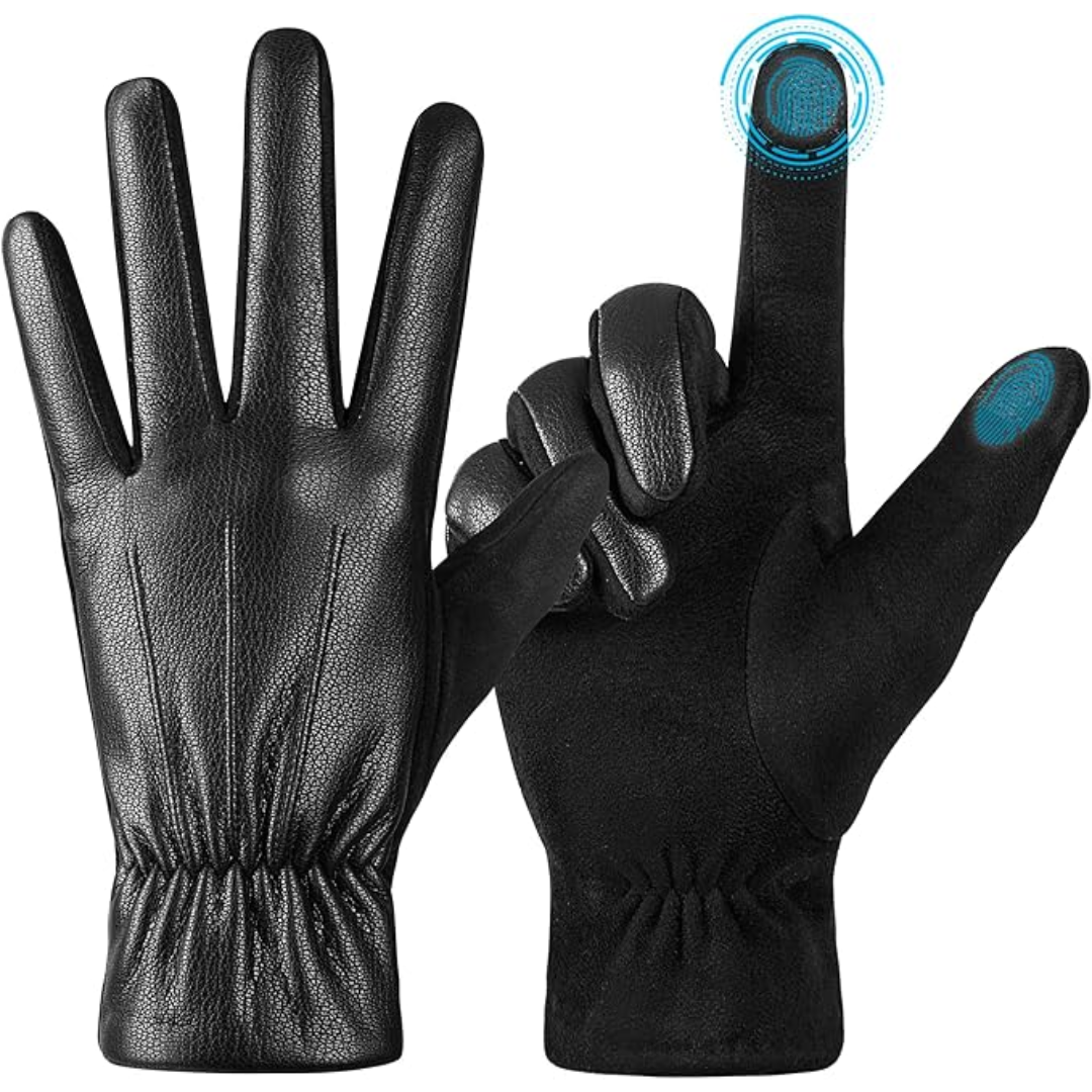 Winter Touchscreen Handschoenen van Suède Leer - Victor