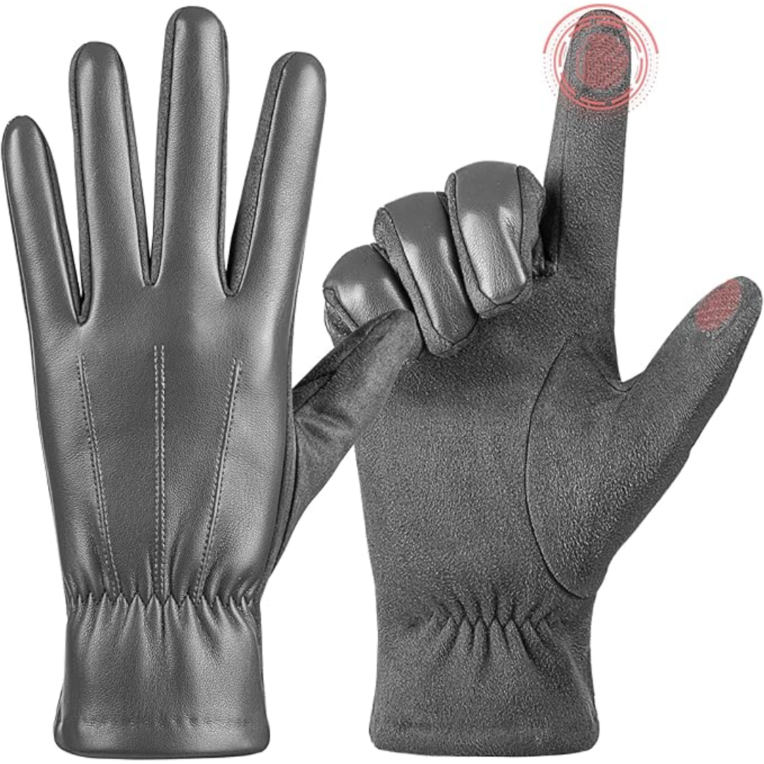 Winter Touchscreen Handschoenen van Suède Leer - Victor