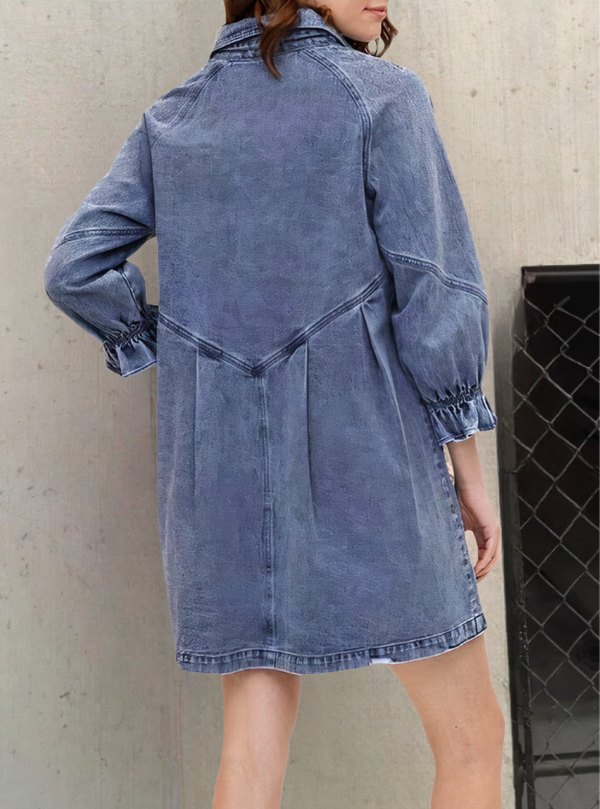 Denim Jurk met Lange Mouwen – Rivka
