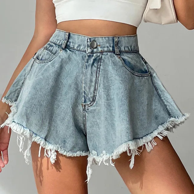 Zomerse Denim Shorts met Wijde Pijpen - Nina