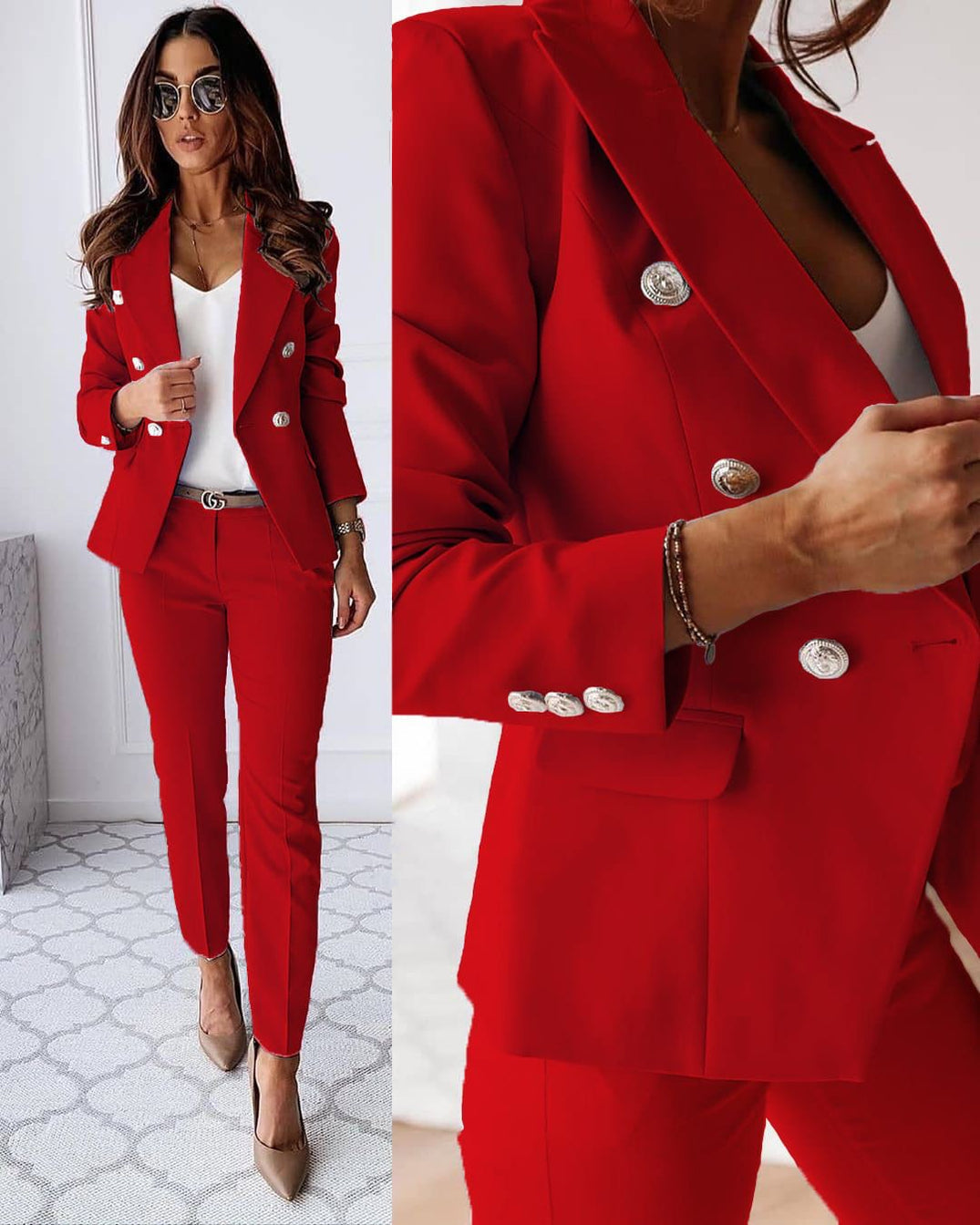 Tweedelige Dames Kledingset met Blazer en Broek – Celeste