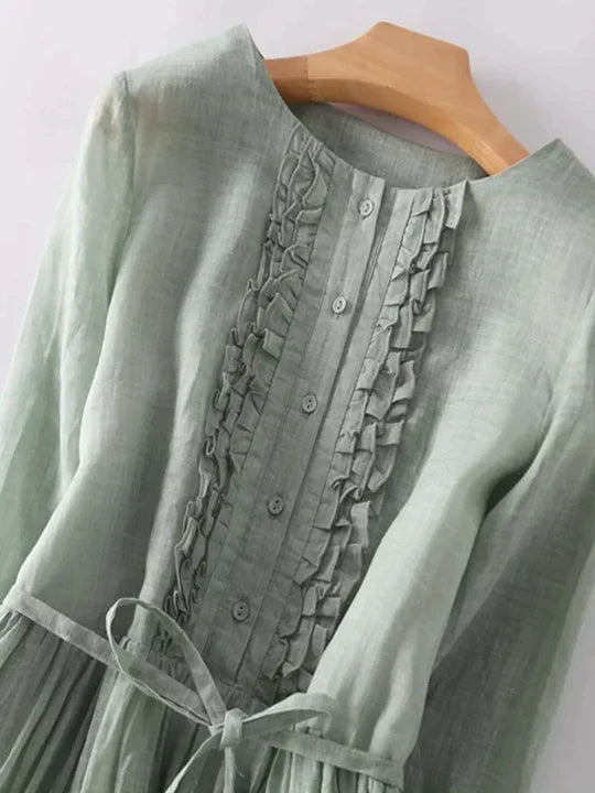 Luchtige linnen jurk met losse pasvorm voor de zomer - Selina